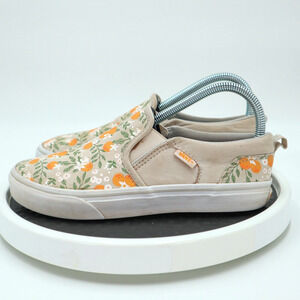 Vans Classic Clementine Slip on Shoes Womens Size 5 Sneaker Oranges Floral